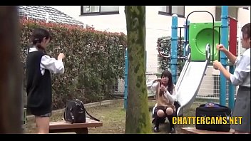 Asian College Teens Pissing Outdoors