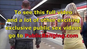 A Woman With A Huge Natural Tits In A Public Sex Threesome In A Subway Train